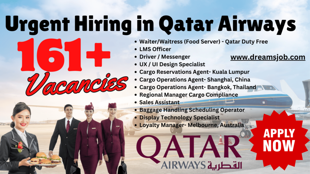 Waiter Jobs at Qatar Doha Airport